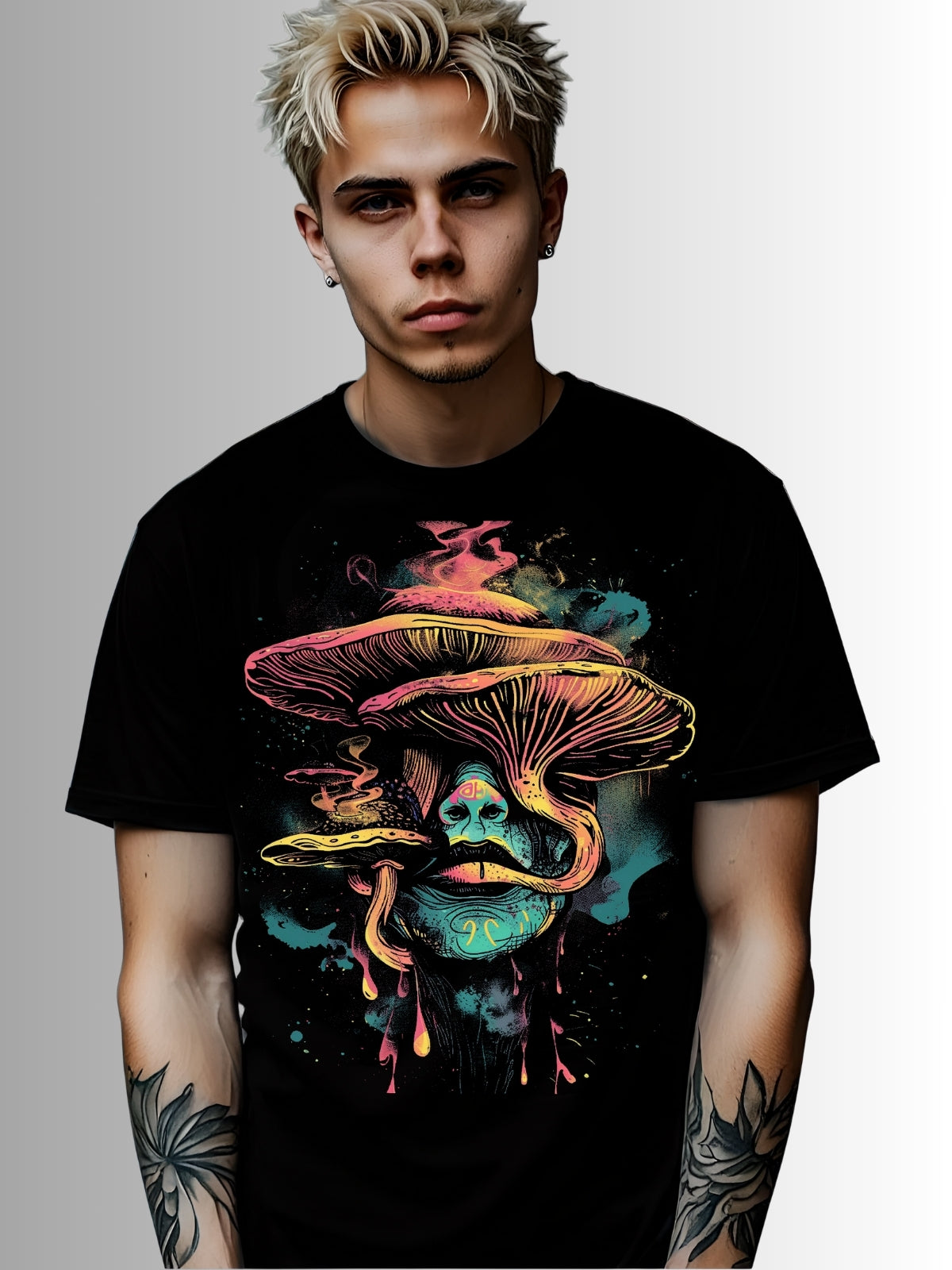 Trippy Mushroom Head T-Shirt