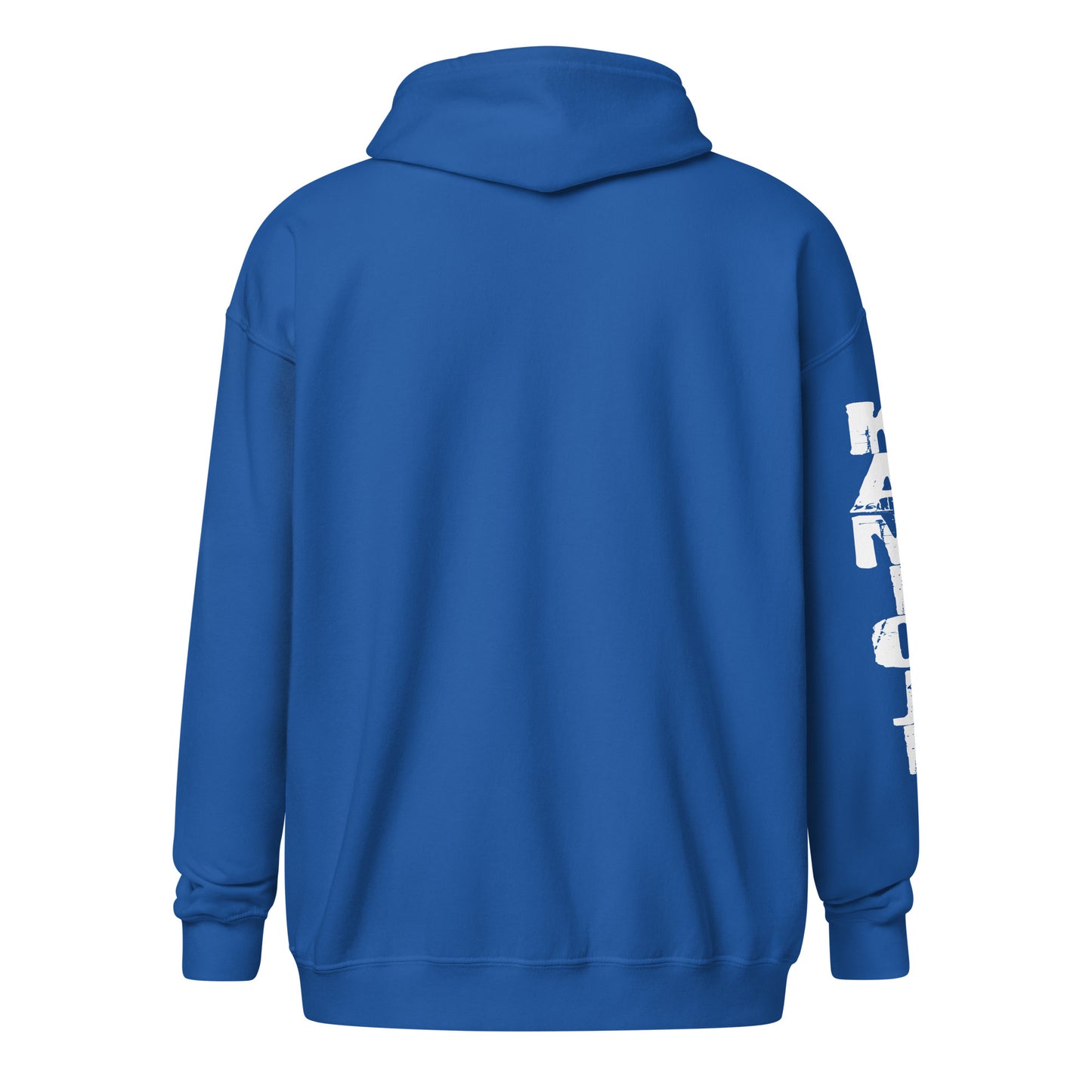 Supernatural creature zip hoodie with Bigfoot, Mothman, Jersey Devil, and Loch Ness Monster inspired graphic. | Colour: Royal Blue
