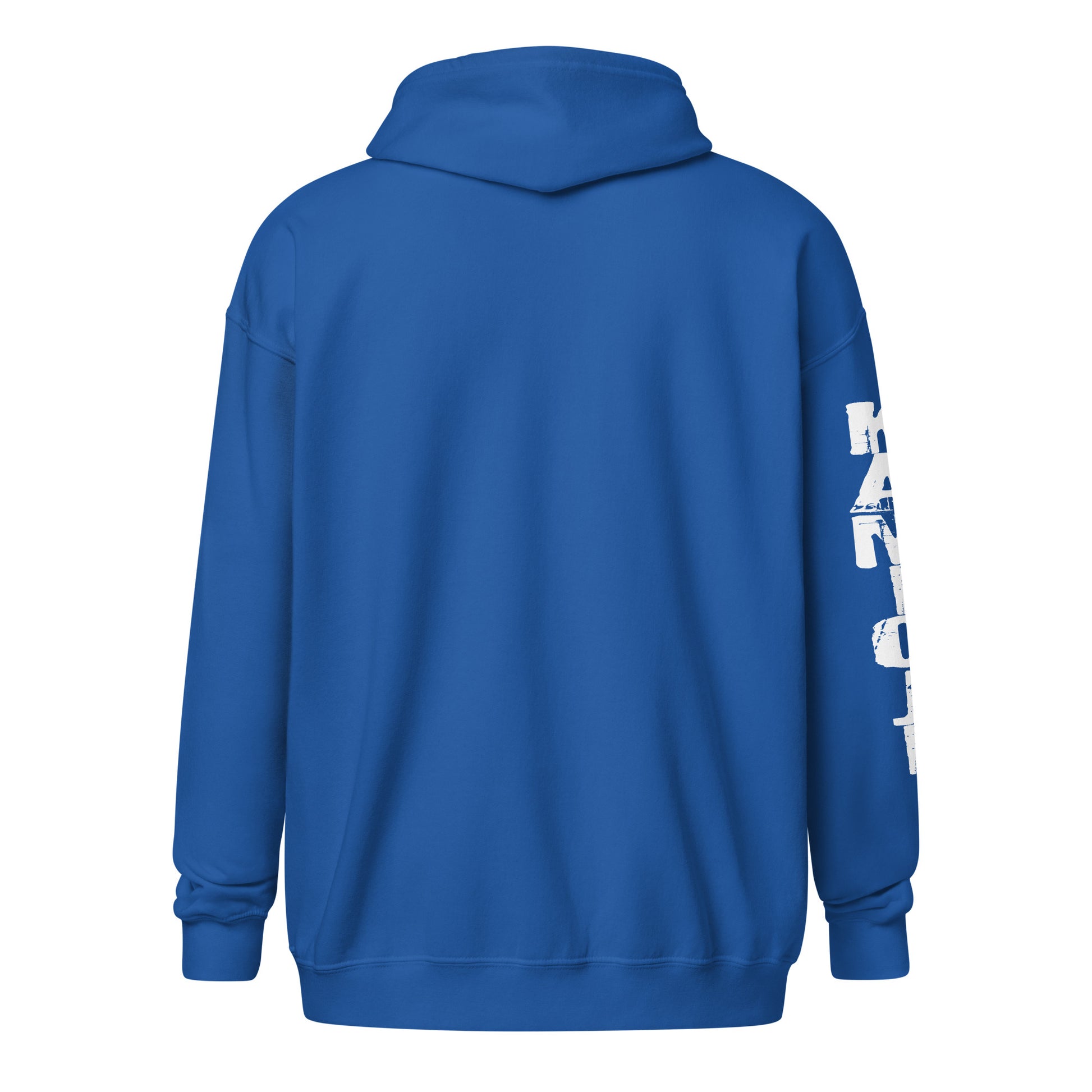 Supernatural creature zip hoodie with Bigfoot, Mothman, Jersey Devil, and Loch Ness Monster inspired graphic. | Colour: Royal Blue