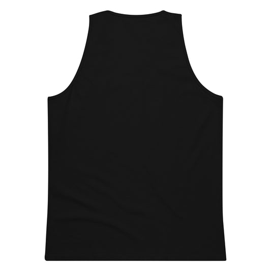 Dark humour graphic tank featuring a wide-eyed raccoon design for fans of funny animal clothing and alternative fashion | Colour: Black