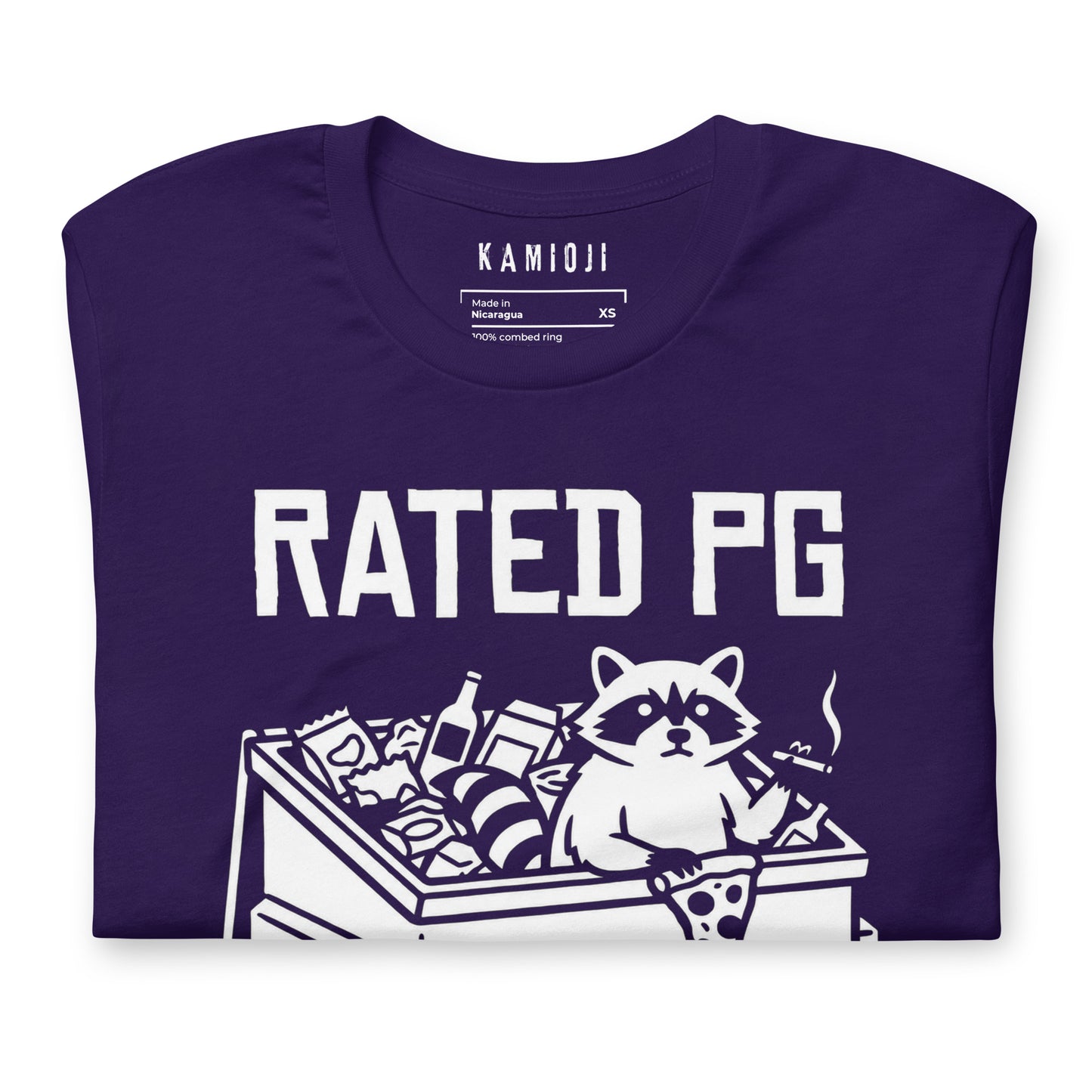 Funny dumpster raccoon t shirt inspired by meme culture and chaotic trash panda humor