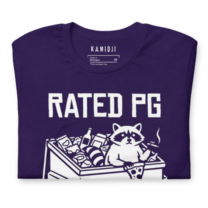 Funny dumpster raccoon t shirt inspired by meme culture and chaotic trash panda humor