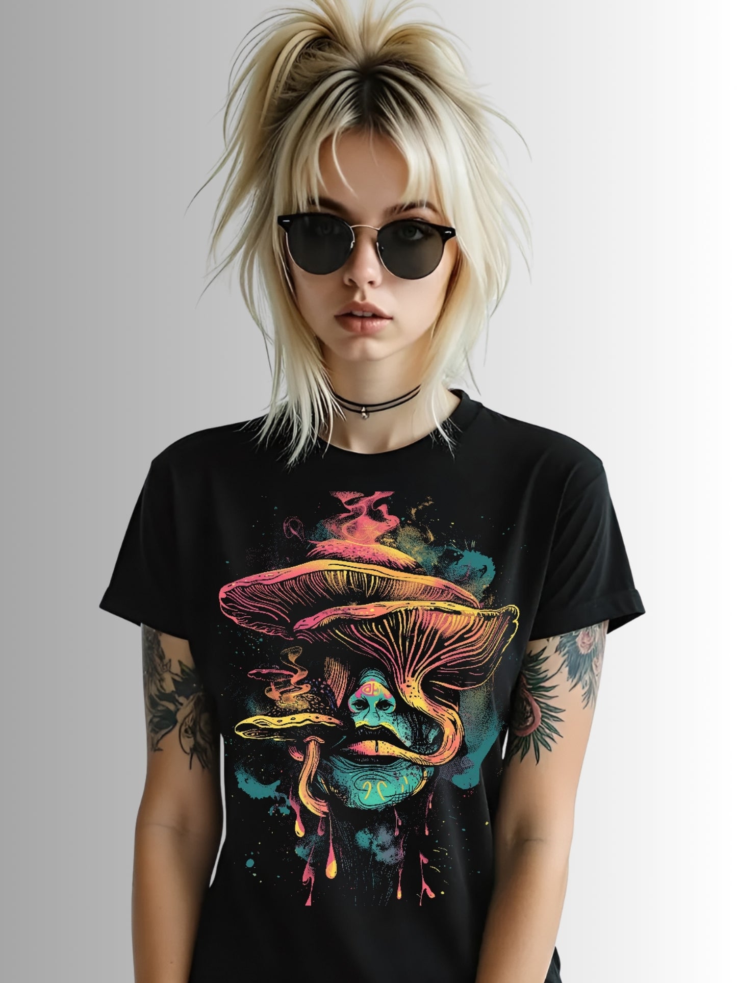 Trippy Mushroom Head T-Shirt
