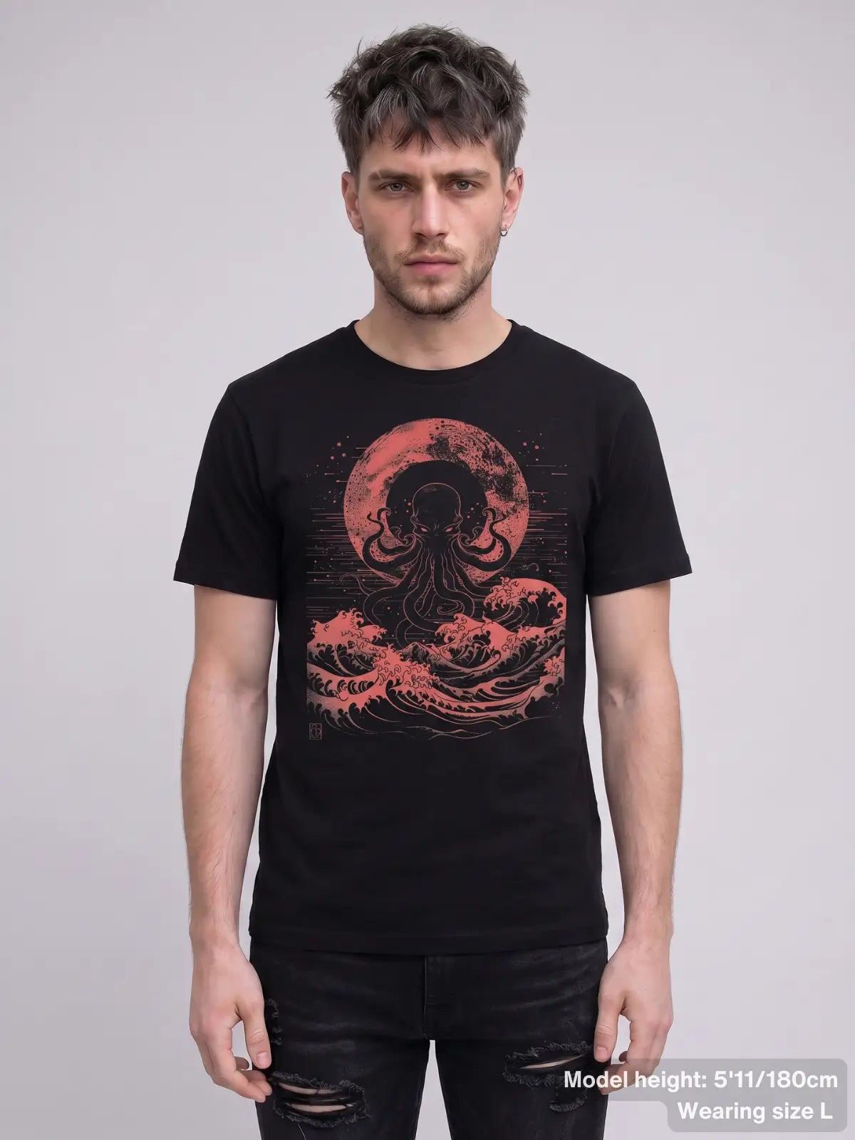 Cthulhu red moon horror tee